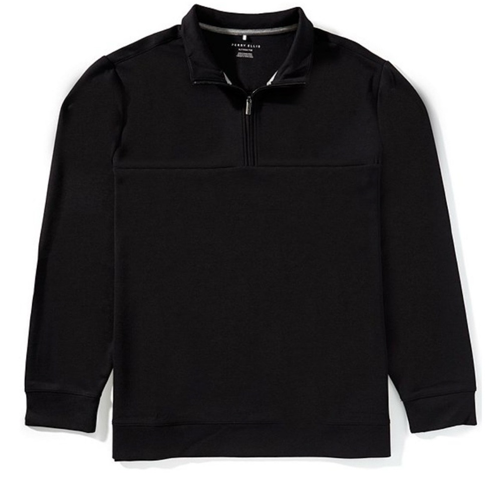 Perry Ellis Black Mock Neck Pullover